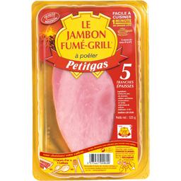 Jambon fume grill PETITGAS, 5 tranches epaisses, 525g