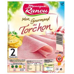 Jambon au torchon - Mon Gourmand, la barquette de 2 tranches - 80g