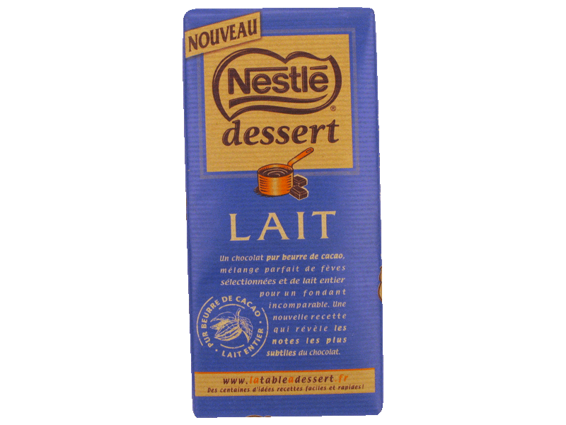 Chocolat lait Nestle dessert 170g