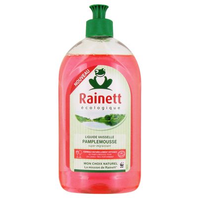 Rainett Liquide Vaisselle Ecologique Pamplemousse 500 ml Lot de 4