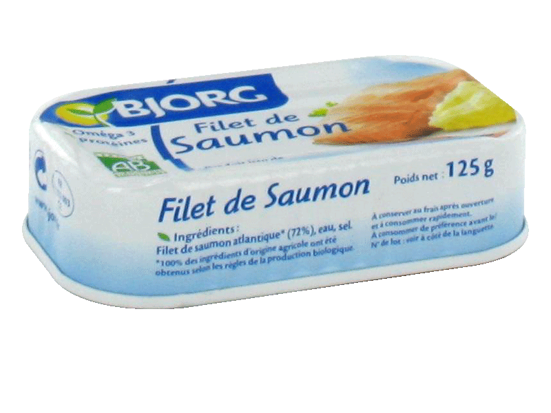 Bjorg, Filet de saumon BIO, la boite de 125g