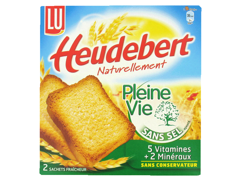 LU, Heudebert - Biscottes sans sel Pleine Vie, la boite de 300 g