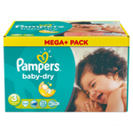 Couches Pampers Baby Dry Mega + T3 x114