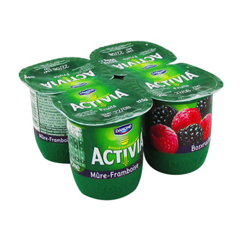 Activia yaourt bifidus fruits mure framboise 4 x 125g