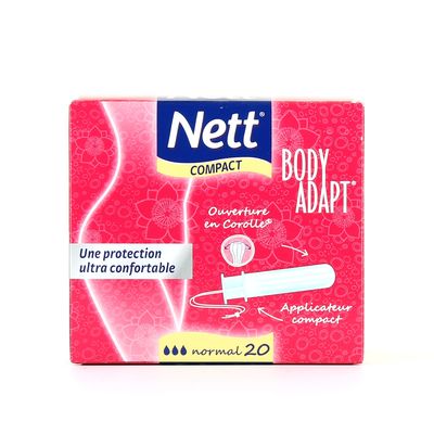 Nett tampons body adapt avec applicateur compact normal x20