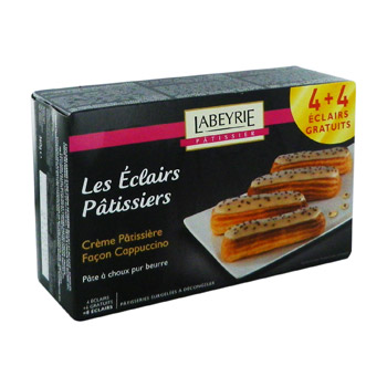 les eclairs patissiers facon cappuccino x4 labeyrie 360g