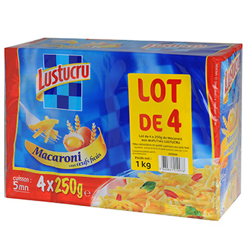 Pates Lustucru Macaroni 4x250g