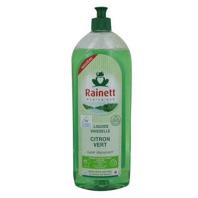 Liquide vaisselle ecologique parfum citron vert RAINETT, 750ml