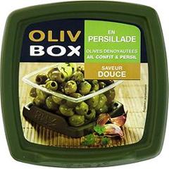 Olives en persillade, ail confit & persil, saveur douce