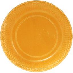 Assiettes unies jaunes, D 23cm, le paquet de 10
