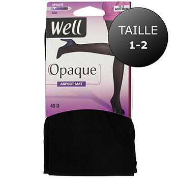 Collant Well Douceur Opaque noir T1/2