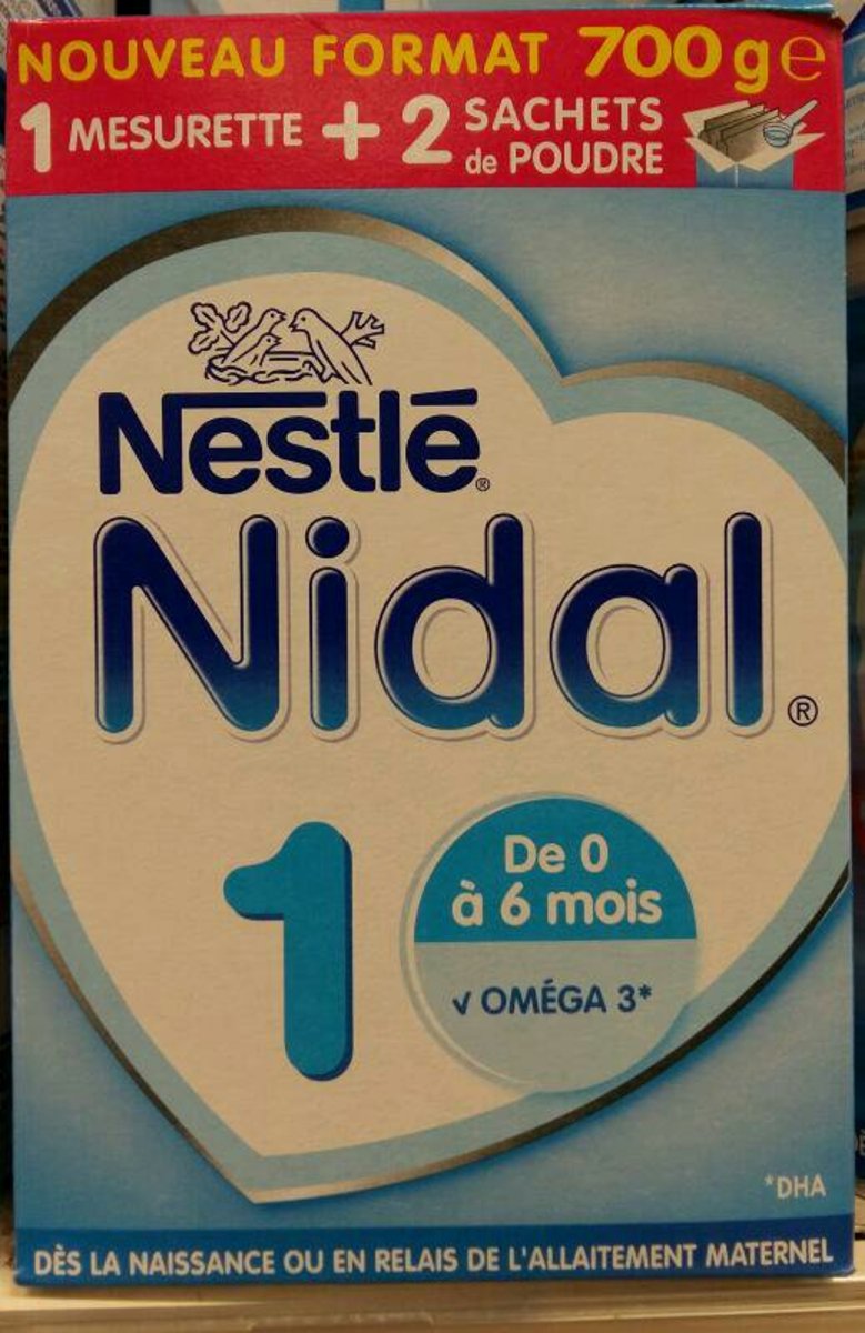 Nestlé Bébé Nidal - Lait en poudre 1, de 0 à 6 mois les 2 sachets de 350 g