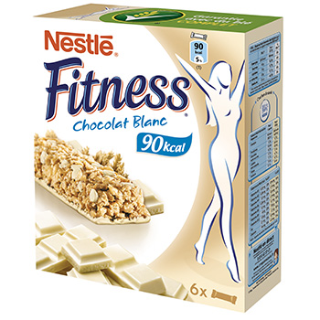 Barres de cereales Fitness au chocolat blanc, 6x23,5g