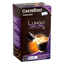 Café capsules/corsé/intensité 8 Carrefour