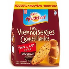 Pain au lait grille au chocolat Viennoiseries Croustillantes HEUDEBERT, 200g
