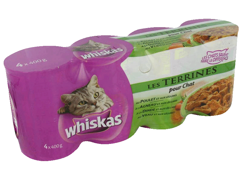 Aliment pour chat Terrines viandes legumes 4 varietes 4x400g