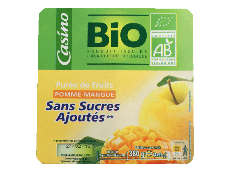 Compote de pomme allgée Bio / Organic Apple Compote PAQUITO