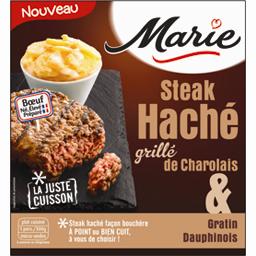 Marie, Steak haché grillé de charolais & gratin dauphinois, la boite de 300 g