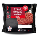 Auchan steak haché strié xxl 15% matière grasse 160g