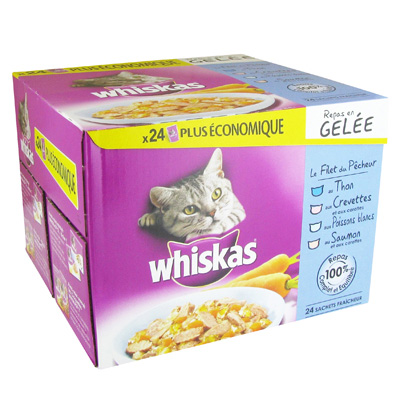 Whiskas, Repas pour chat en gelee, Le filet du Pecheur, la boite de 24 de 100g
