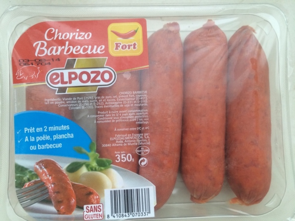 Chorizo El Pozo Barbecue fort 350g